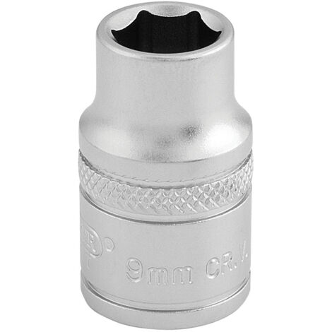 Draper 9mm 3/8-Inch Square Drive 6-Point Metric Socket (Model 16534) in Micro Satin Chrome Finish