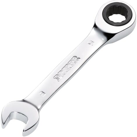 Draper 9mm Hi-Torq® Stubby Ratchet Combination Spanner (Model 27851) – Compact Metric Hand Tool for Quick and Efficient Fastening