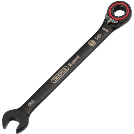 Draper 9MM REVERSIBLE RATCHET SPANNER 03899 HI-TORQÂ® Metric Reversible Ratchet Combination Spanners, Black
