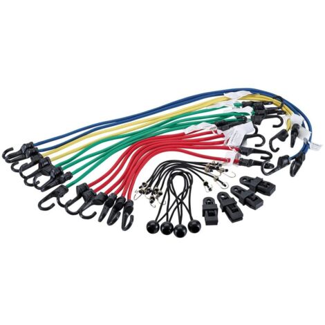 Draper Assorted Bungee Cord Set with Storage Case – 28 Pieces (Model 93447)