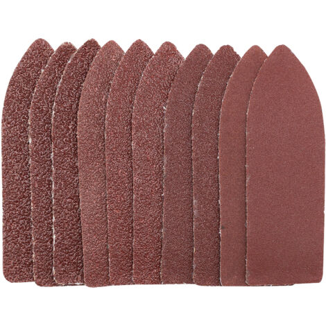 Draper Assorted Grit Hook and Loop Finger Sanding Sheets (67 x 67 x 22mm) – Aluminum Oxide, Pack of 10