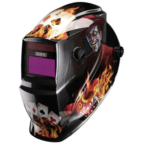 Draper Auto Varioshade Welding Helmet 02515 with Auto-Darkening Lens and Playing Card Design