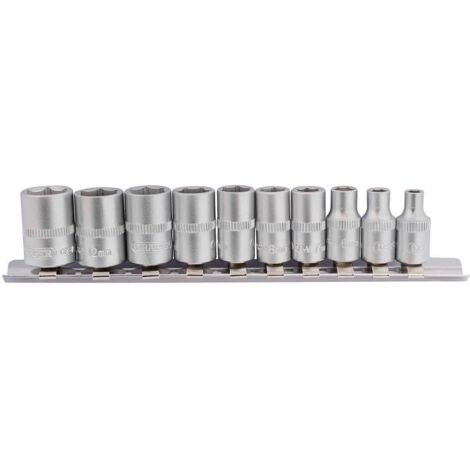 Draper BD10MM 1/4in Sq Dr Metric Sockets on Metal Rail 10 piece