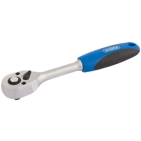 Draper BD72 Square Drive 72 Tooth chiavi a cricchetto reversibile con impugnatura morbida, blu, 1/10,2 cm