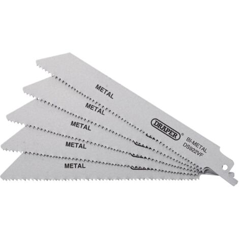 Draper Bi-metal Reciprocating Saw Blades for Metal, 150mm Length, 10-14 TPI, Pack of 5