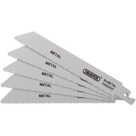Draper Bi-Metal Reciprocating Saw Blades for Metal – 150mm Length, 10 TPI / 11 PPI, Pack of 5