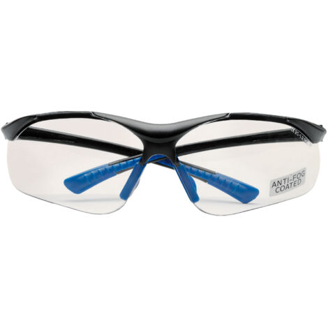 Draper Blue Frame Clear Safety Glasses with Anti-Mist Coating – All-Weather Protective Eyewear (Model 02936)