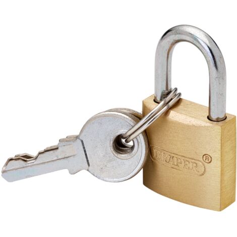 Draper Brass Padlock with 20mm Brass Cylinder for Secure Locking and Enhanced Durability