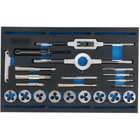 Draper Combination Tap and Die Set - Metric and BSP in EVA Foam Insert Tray (22 Piece) (63520)