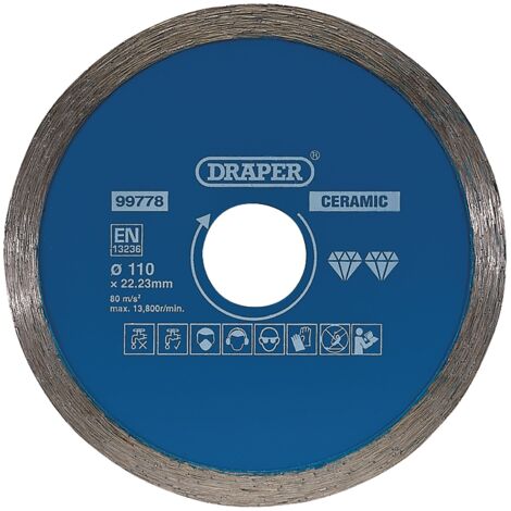 Draper Continuous Diamond Blade, 110mm Diameter, Model 99778