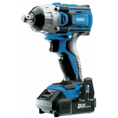 Draper D20 20V Brushless 1/2" Mid-Torque Impact Wrench with 2 x 2Ah Batteries and Charger (250Nm) (55343)