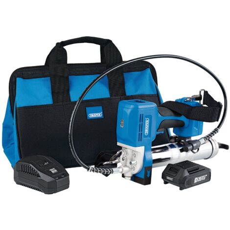 Draper D20 20V Grease Gun Kit with 2.0Ah Battery and Charger – 3-Piece Set