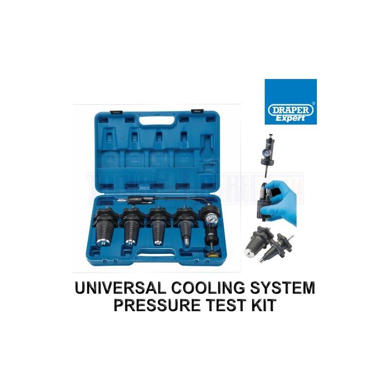 Draper - Expert 5 Piece Universal Cooling System Pressure Test Kit 53591