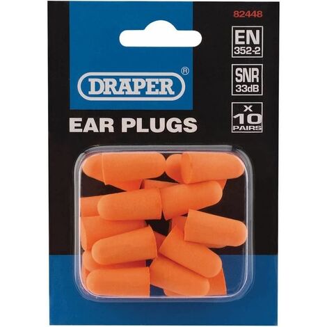Draper Ear Plugs (Pack of 10 Pairs) (82448)
