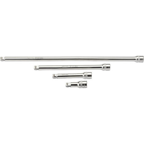 Draper Expert 1/2" Square Drive Wobble Extension Bar Set (Micro Satin Chrome, 4 Pieces, Model 16770)