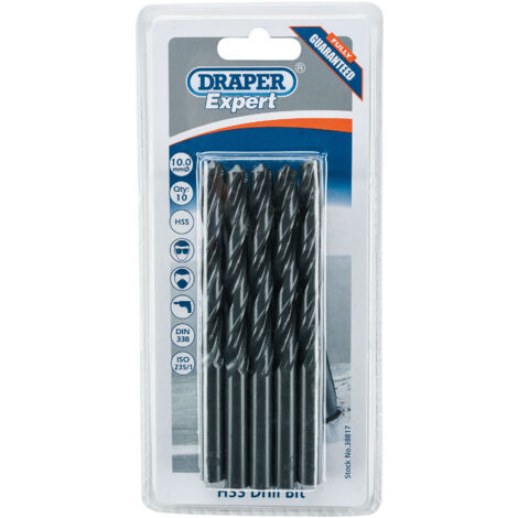 Draper Expert 10.0mm HSS Drills Card Of 10 (38817)