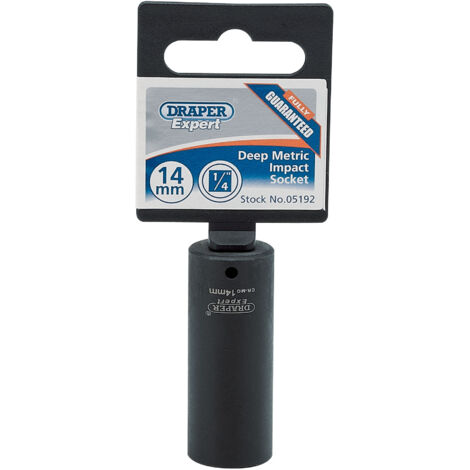 DRAPER Expert 14mm 1/4 Square Drive Hi-Torq 6 Point Deep Impact Socket - 05192