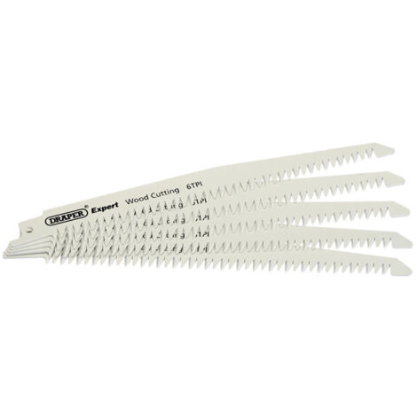 DRAPER Expert 150mm 6tpi Bi-Metal Reciprocating Saw Blades for Wood Cutting - Pack of 5 Blades - 02305