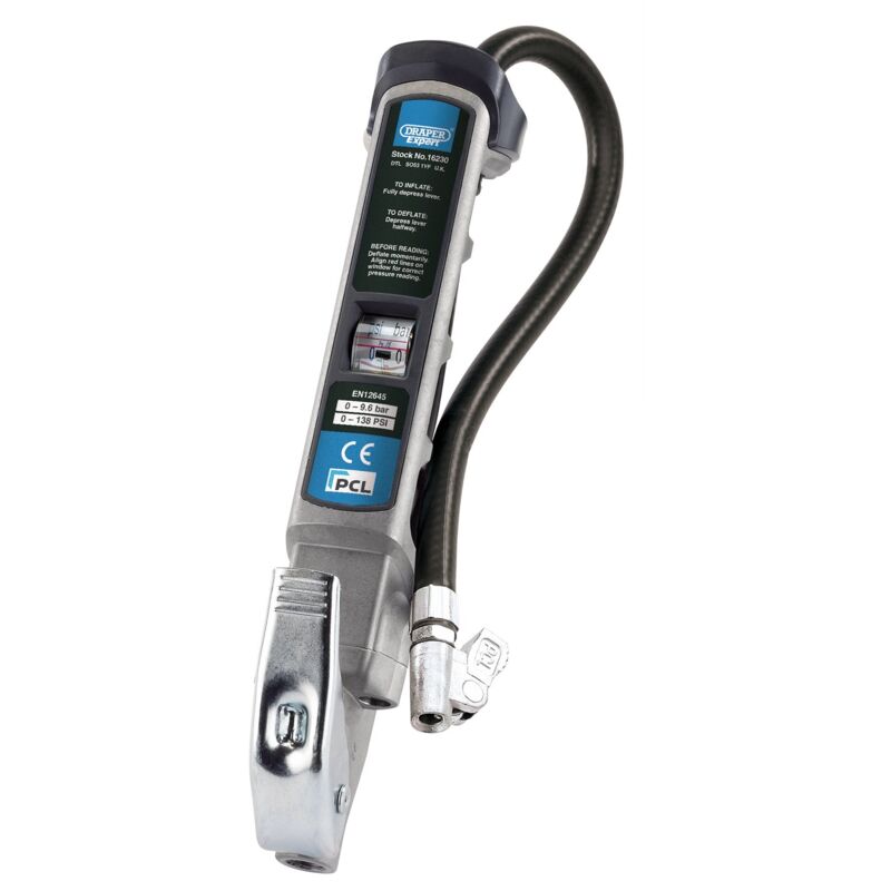 Draper Professional Air Line Inflator with Lock-On Connector and Gauge (Model 16230)