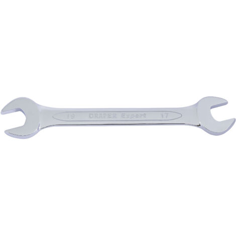 Draper Expert 17mm x 19mm Open-End Spanner - High-Quality Professional Hand Tool for Automotive and Mechanical Repairs