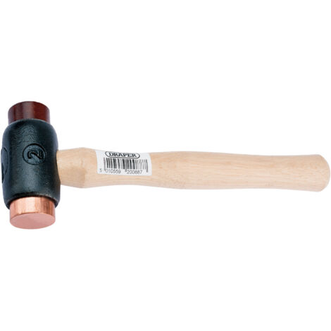 Draper Expert 20088 Double-Faced Hammer with Copper and Unfinished Leather Head, 1100g