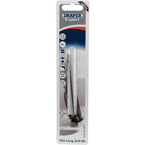 Draper Expert 2.5 X 100mm HSS Extra Long Drill Bit (38912)