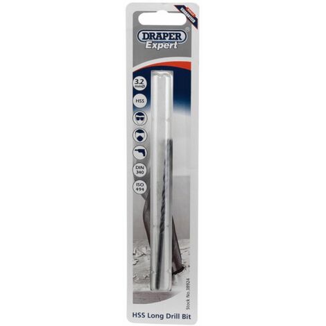Draper Expert 3.2 X 100mm HSS Extra Long Drill Bit (38924)
