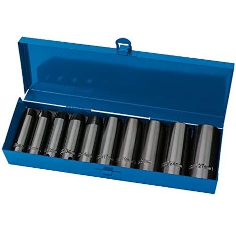 Draper Expert 38369 - Set di chiavi a bussola metriche Hi-Torq, attacco quadro da 1/2", 10 pezzi, colore: nero