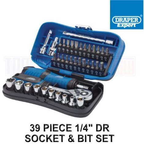 Draper Expert 39-Piece 1/4" Square Drive Socket and Bit Set (Model 04713)