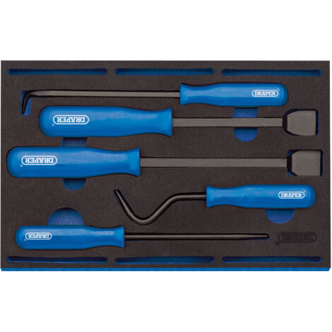 Draper Expert 5-Piece Scraper and Remover Set with EVA Insert Tray for Efficient Surface Cleaning and Detailing