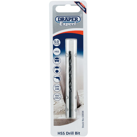 Draper Expert 5.0mm HSS Twist Drill Bit for 6 x 1.0 Taps (Model 53034)