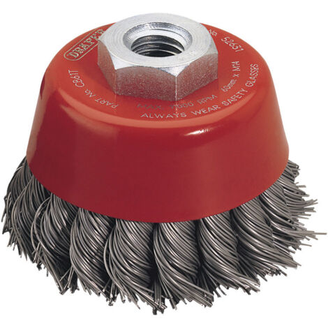 Draper Expert 60mm (2.36 inch) M14 Twist Knot Wire Cup Brush for Surface Cleaning and Rust Removal