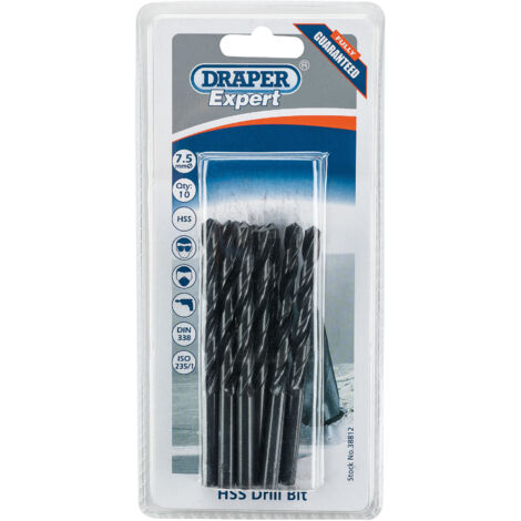 Draper Expert 7.5mm HSS Drills Card Of 10 (38812)