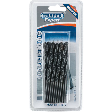 Draper Expert 8.0mm HSS Drills Card Of 10 (38813)