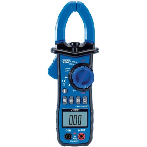 Draper Expert Digital Clamp Meter 41864 with 400A Range – Manual-Ranging Multimeter for Accurate Electrical Measurements
