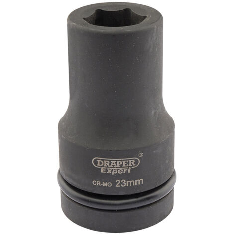 Draper Expert HI-TORQ 23mm 1" Square Drive Deep Impact Socket – 6 Point, Heavy-Duty, Metric Deep Socket for High Torque Applications