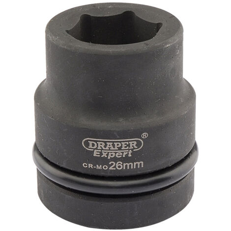 Draper Expert HI-TORQ 26mm 1" Square Drive 6-Point Impact Socket - Heavy-Duty Metric Impact Socket for Power Tools