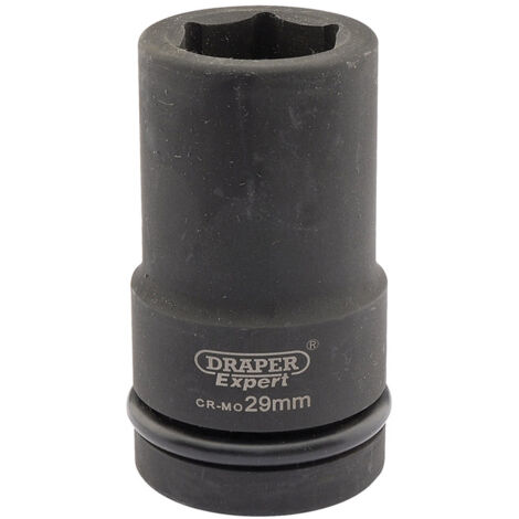 Draper Expert HI-TORQ® 29mm 1" Square Drive Deep Impact Socket – 6 Point, Heavy-Duty, Metric Deep Socket for High Torque Applications