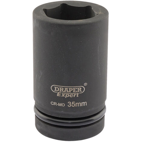 Draper Expert HI-TORQ® 6-Point 35mm Deep Impact Socket, 1" Square Drive, Heavy-Duty Metric Deep Socket