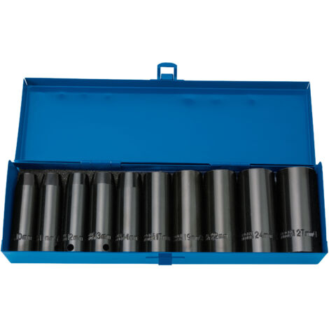 Draper Expert Hi-Torq Impact Socket Set with 1/2-Inch Square Drive, Includes 10 Metal Storage Cases