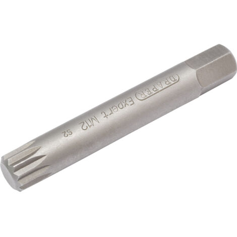 Draper Expert M12 x 75mm Spline 10mm Insert Bit for Mechanic's Bit Sets (33349)