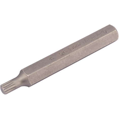 Draper Expert M6 x 75mm Spline Drive and 10mm Hex Insert Bit for Mechanic's Bit Sets (Model 33345)