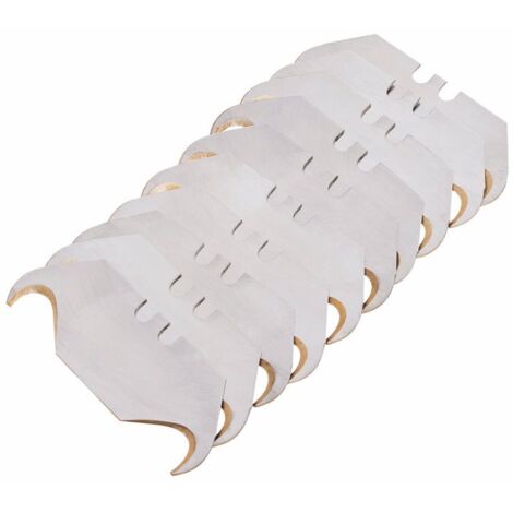 Draper Expert Pack of 10 'Premium Gold' Two Notch Hooked Trimming Knife Blades (54225)