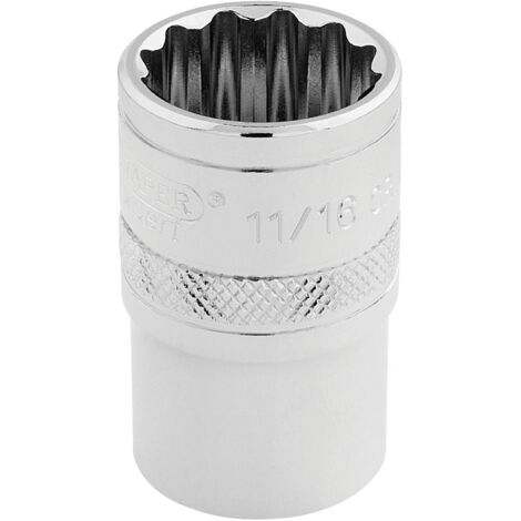 Draper H-AF/B 1/2 Inch Square Drive Hi-Torq 12-Point Socket, 11/16 Inch