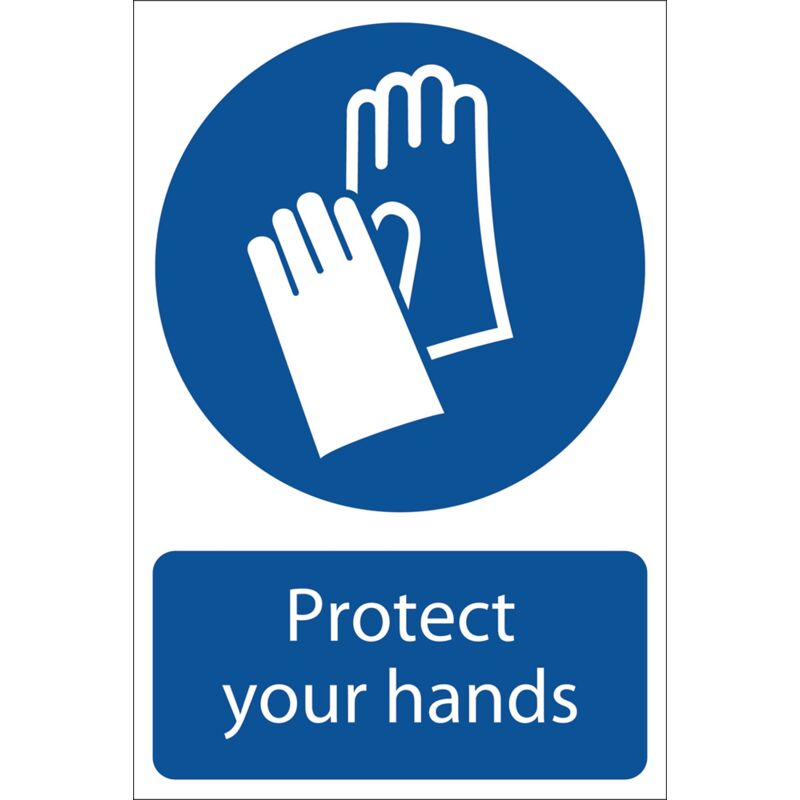 Hand protection sign 72104 Mandatory Signs - Draper