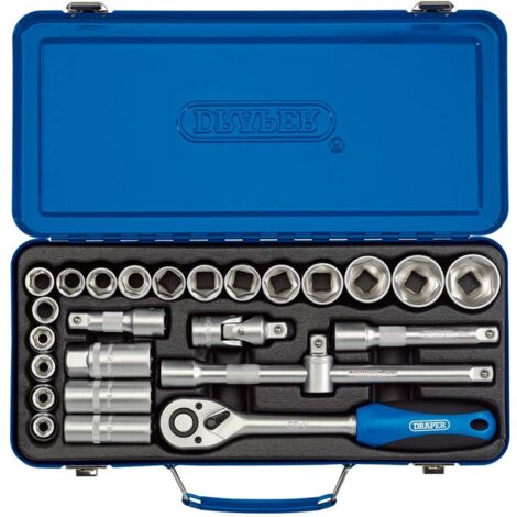 Draper HD26 M/MT set di bussole, blu, 1/5,1 cm, set di 26 pezzi