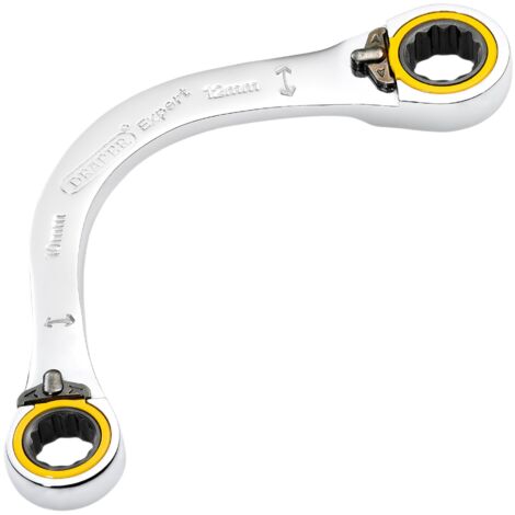 Draper HI-TORQ® 10x12mm Half Moon Double Ring Ratchet Spanner with 03933 Model