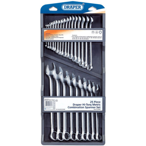 Draper Hi-Torq® Metric Combination Spanner Set – 25 Pieces (Model 26696)