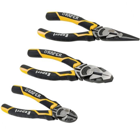 Draper High Leverage Plier Set, Yellow (3 Piece) 28038
