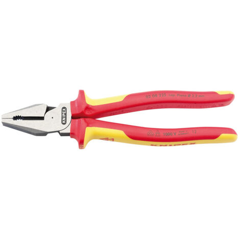 Draper Knipex 02 08 225UKSBE VDE Fully Insulated High Leverage Combination Pliers (225mm) – Model 32018